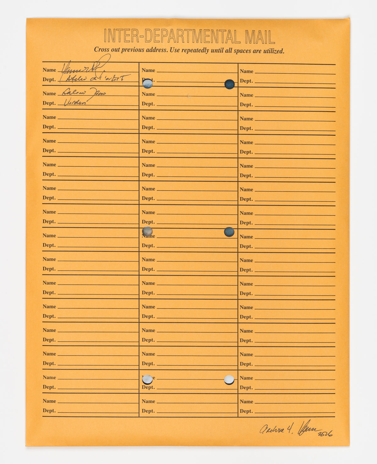 Archives no. 1 to Archive no. 6